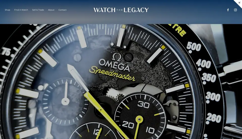 Homepage of a watch dealer website designed and built by Ezra Gonzalez