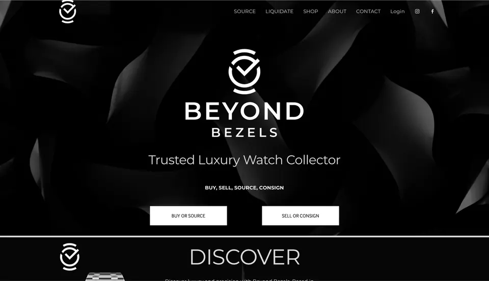 Homepage of a watch dealer website designed and built by Ezra Gonzalez