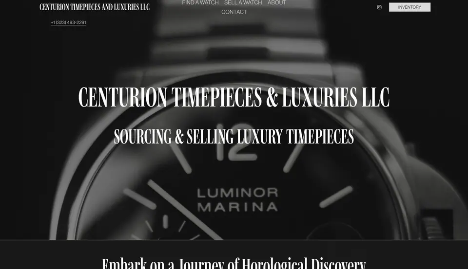 Homepage of a watch dealer website designed and built by Ezra Gonzalez